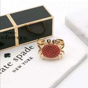 NWT Kate Spade shore thing pave crab Ring Size 8